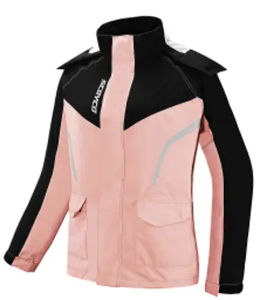 CHAQUETA IMPERMEABLE PARA MUJER RC10  / COLOR BLANCA- ROSADO  / TALLA XL