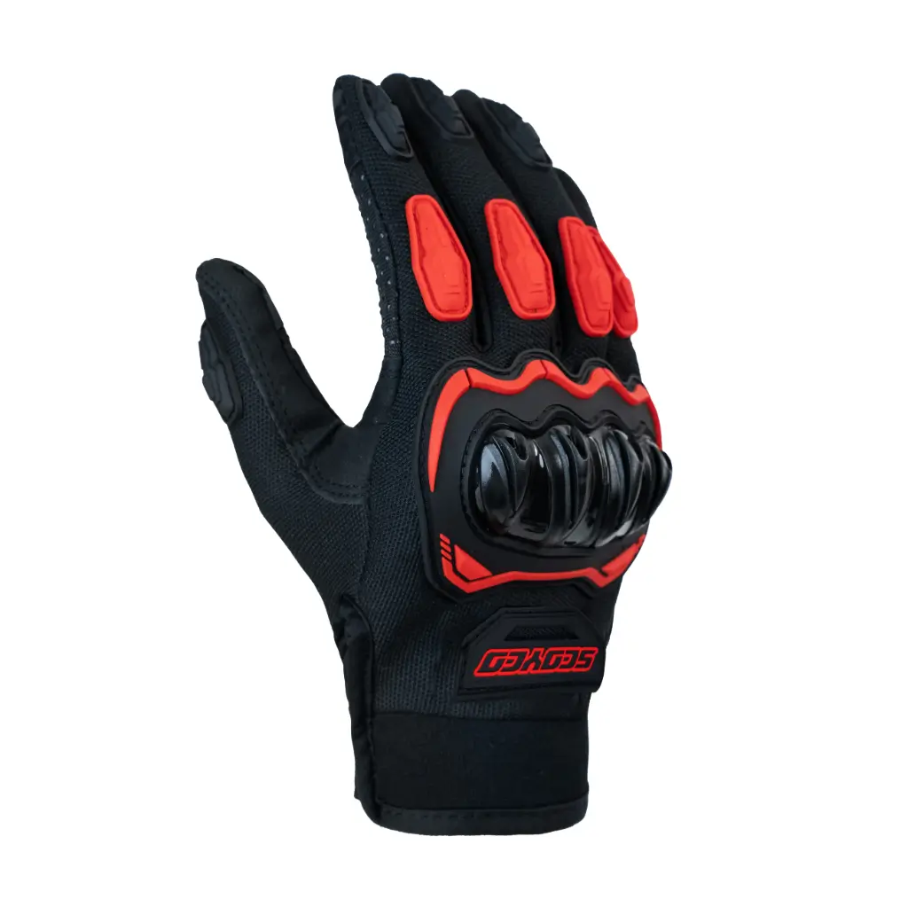 GUANTES DE MOTOCICLETA PARA HOMBRE/  COLOR ROJO / TALLA M