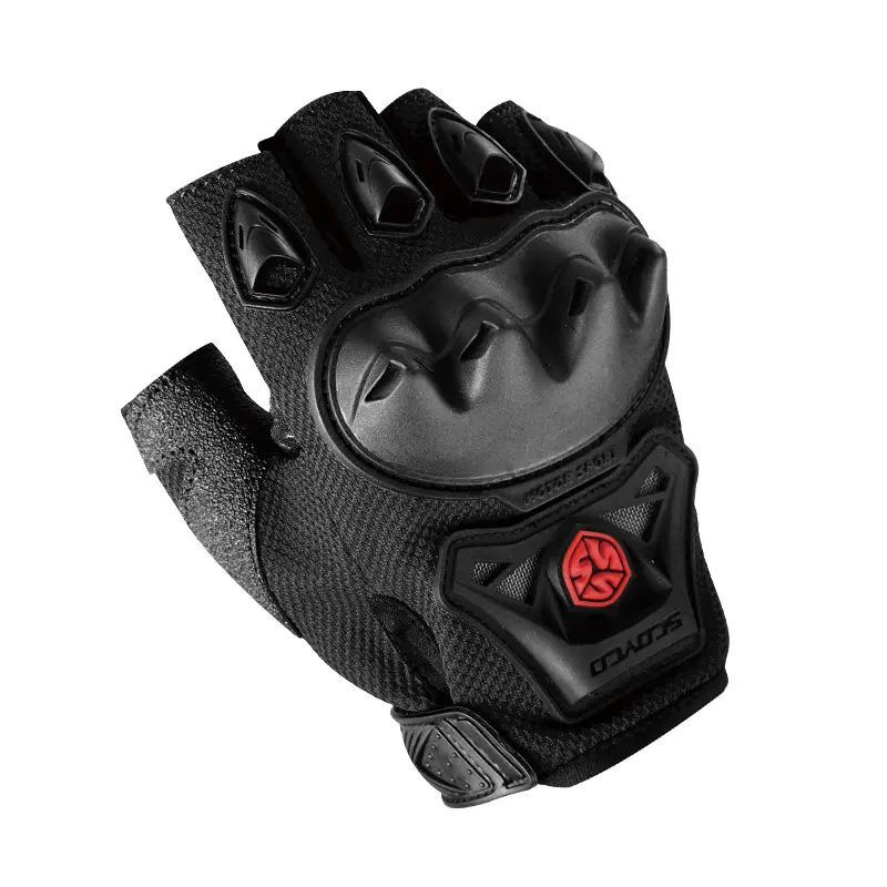 GUANTES DE MOTO DE MEDIO DEDO MC29D / COLOR NEGRO / TALLA L